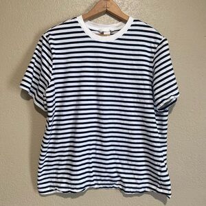 H&M Navy Blue & White Classic Striped Women’s Shirt Size Medium